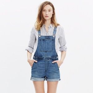 Madewell Adirondack Short Overalls Delmar Wash